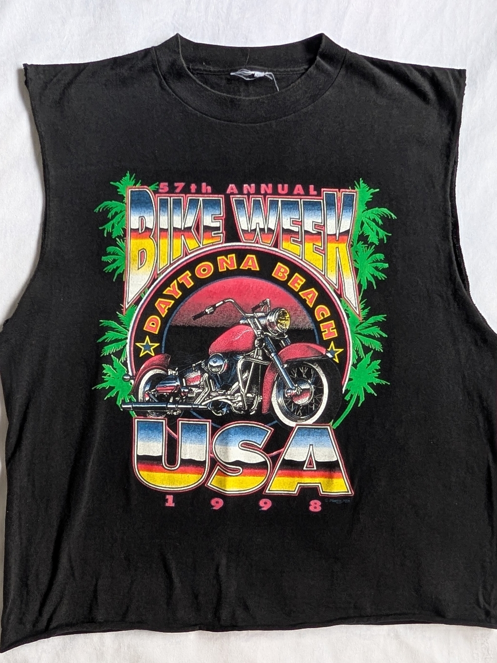 Mens Vintage 90s Harley Davidson  L  Daytona Bike Week Tshirt USA Sleeveless